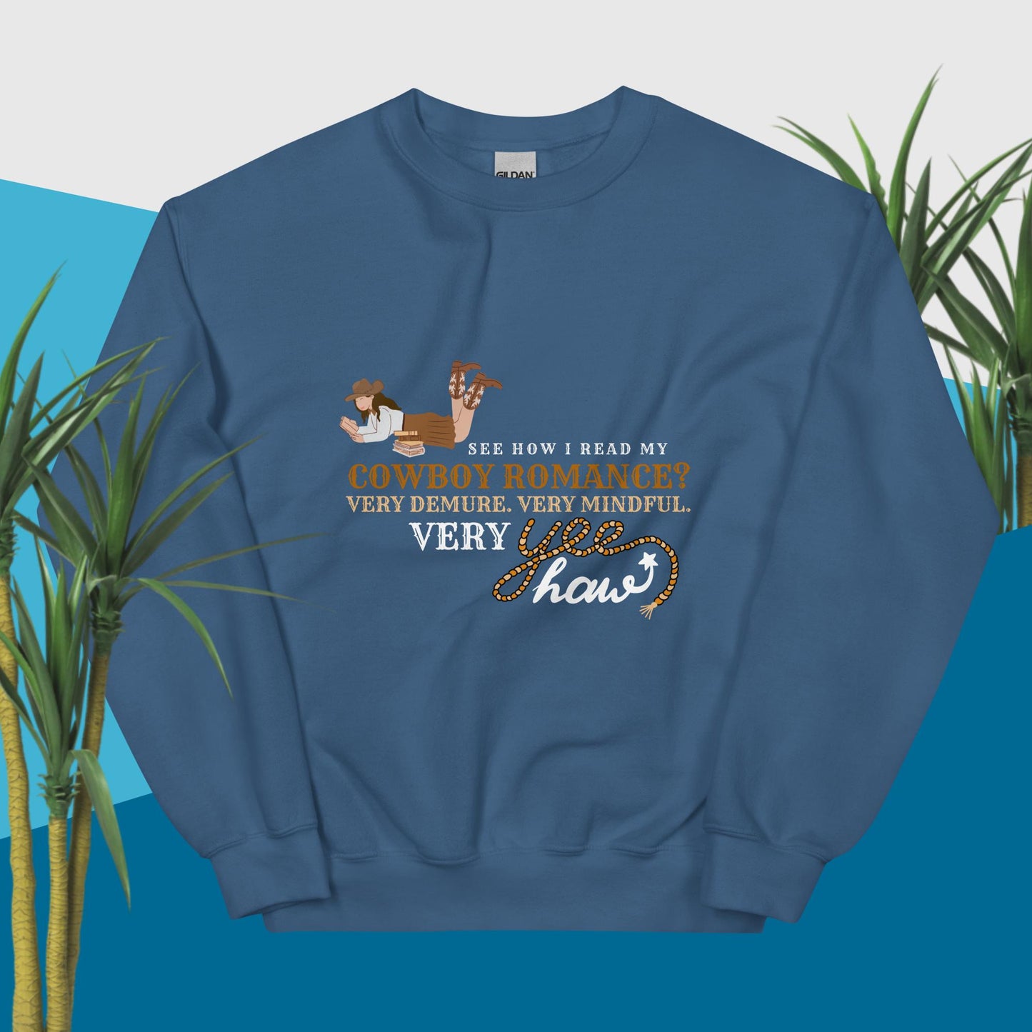 Demure Cowboy Romance Unisex Sweatshirt