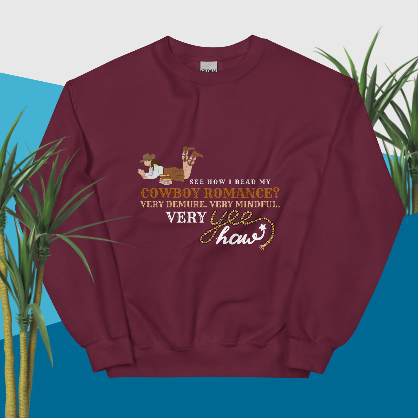 Demure Cowboy Romance Unisex Sweatshirt