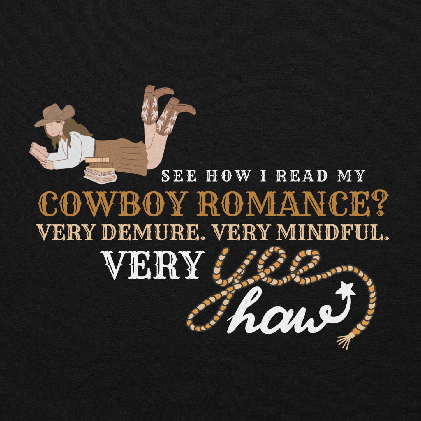 Demure Cowboy Romance Unisex Hoodie