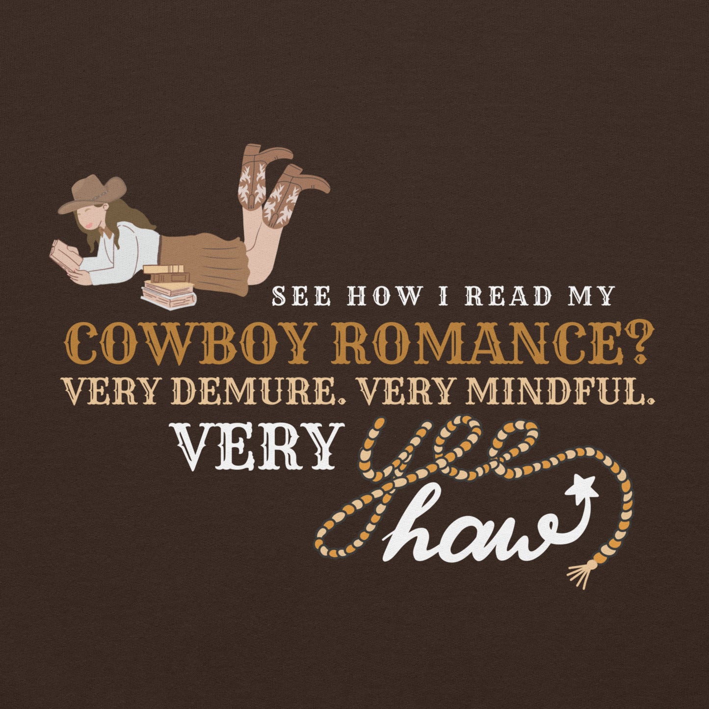 Demure Cowboy Romance Unisex Hoodie