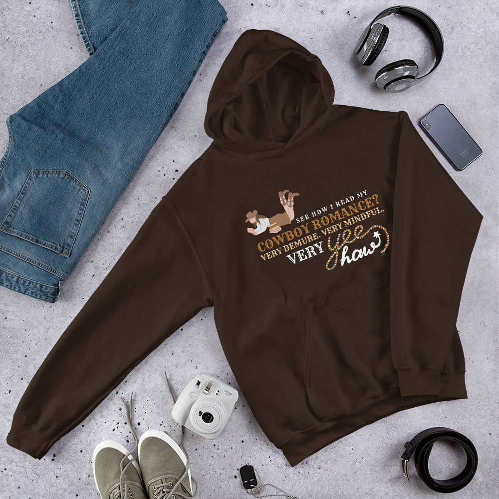 Demure Cowboy Romance Unisex Hoodie