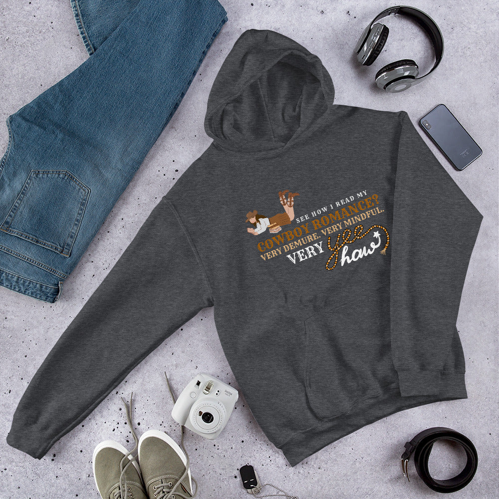 Demure Cowboy Romance Unisex Hoodie