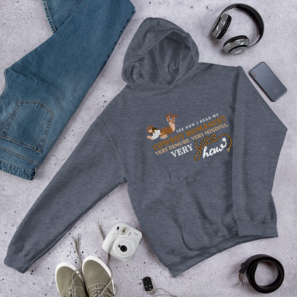 Demure Cowboy Romance Unisex Hoodie