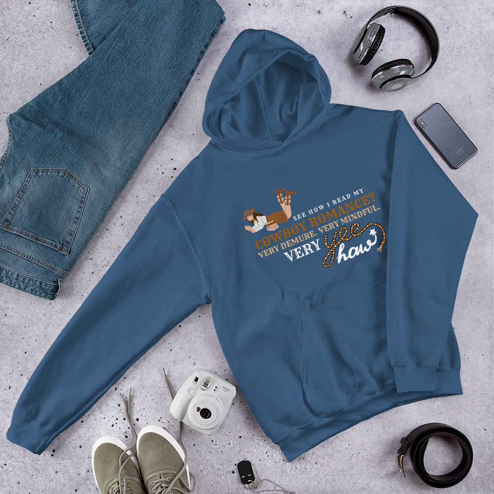 Demure Cowboy Romance Unisex Hoodie