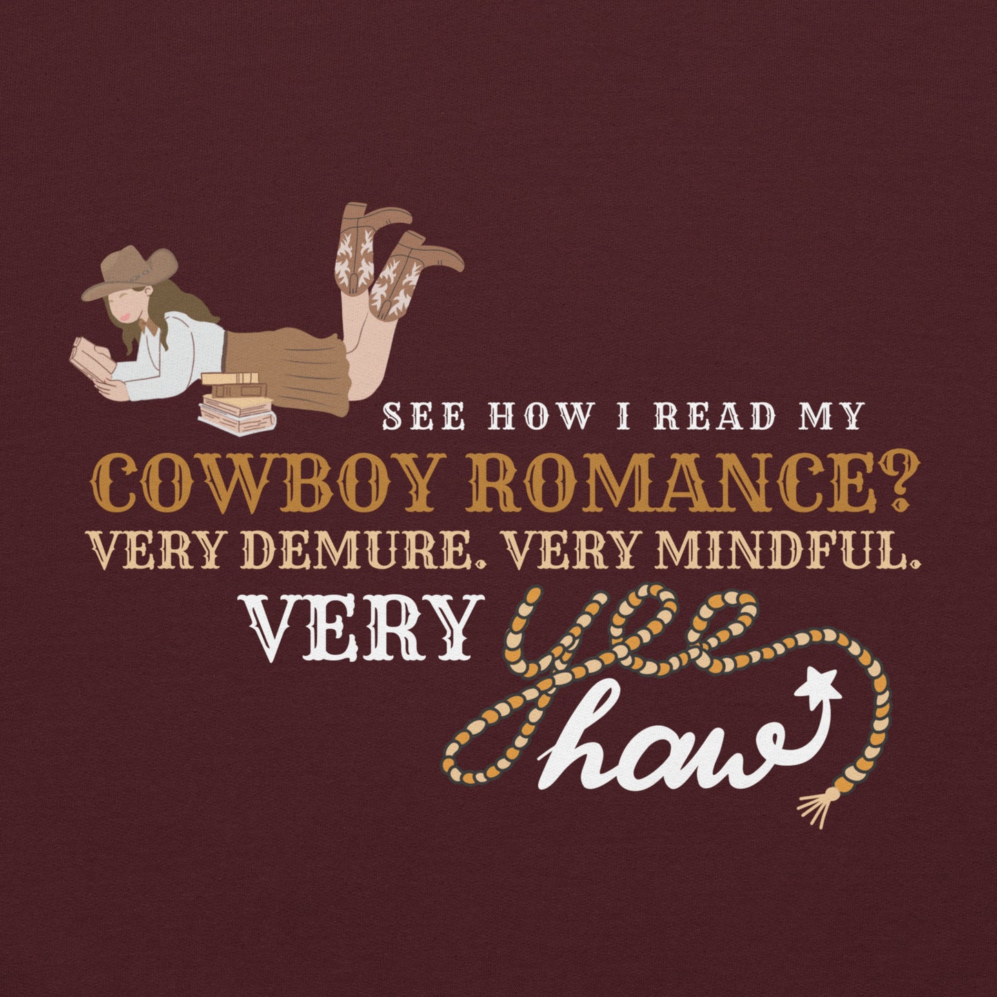 Demure Cowboy Romance Unisex Hoodie