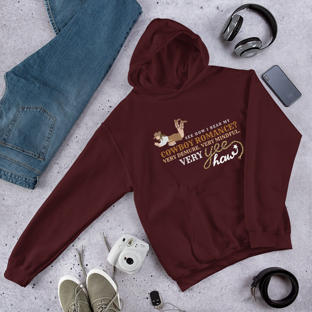 Demure Cowboy Romance Unisex Hoodie