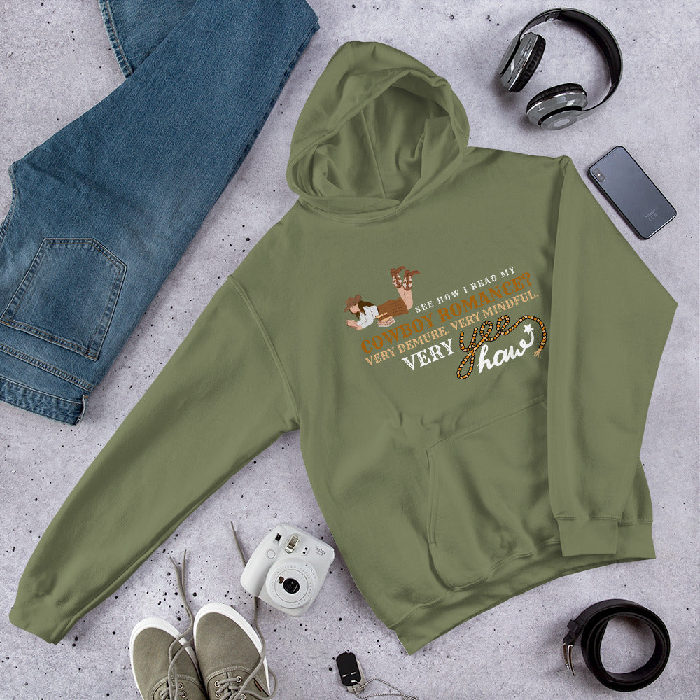 Demure Cowboy Romance Unisex Hoodie