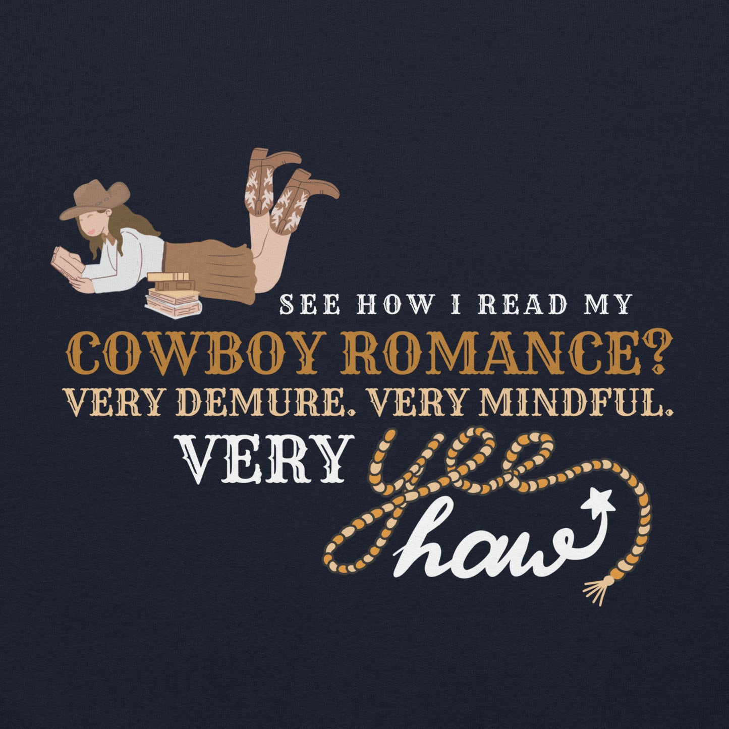 Demure Cowboy Romance Unisex Hoodie