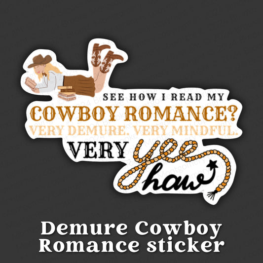 Demure Cowboy Romance Sticker