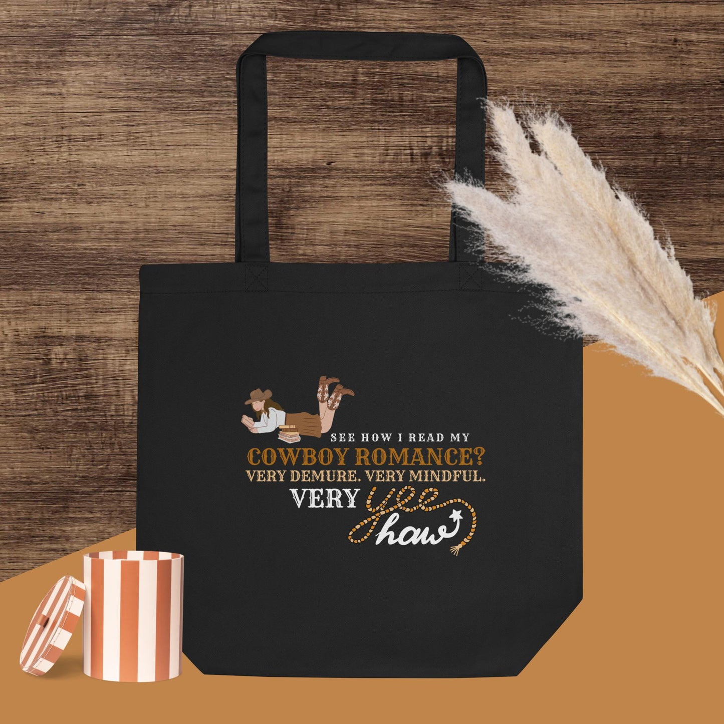 Demure Cowboy Romance Eco Tote Bag