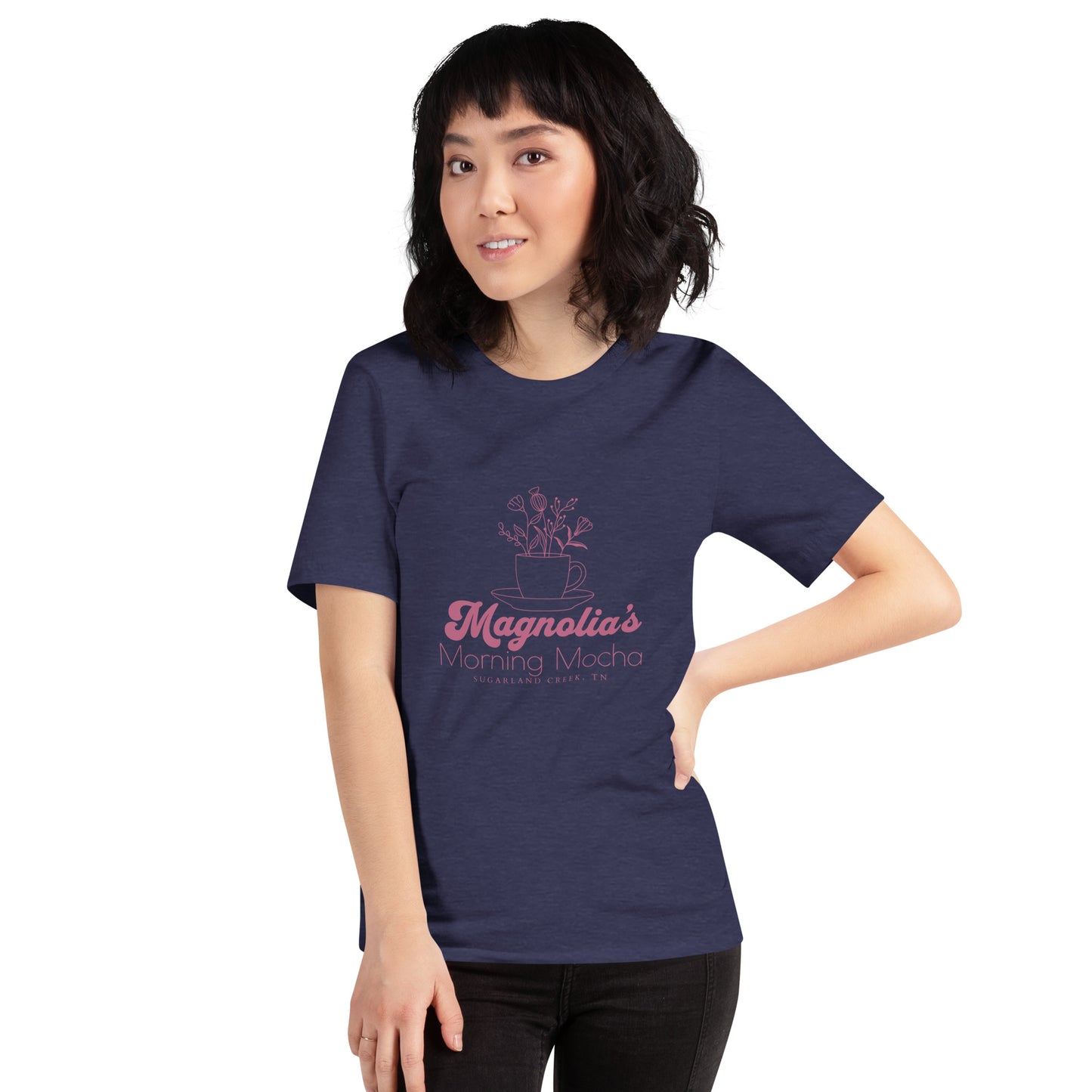 "Magnolia's Morning Mocha" Pink Logo [Stay With Me] Unisex T-shirt