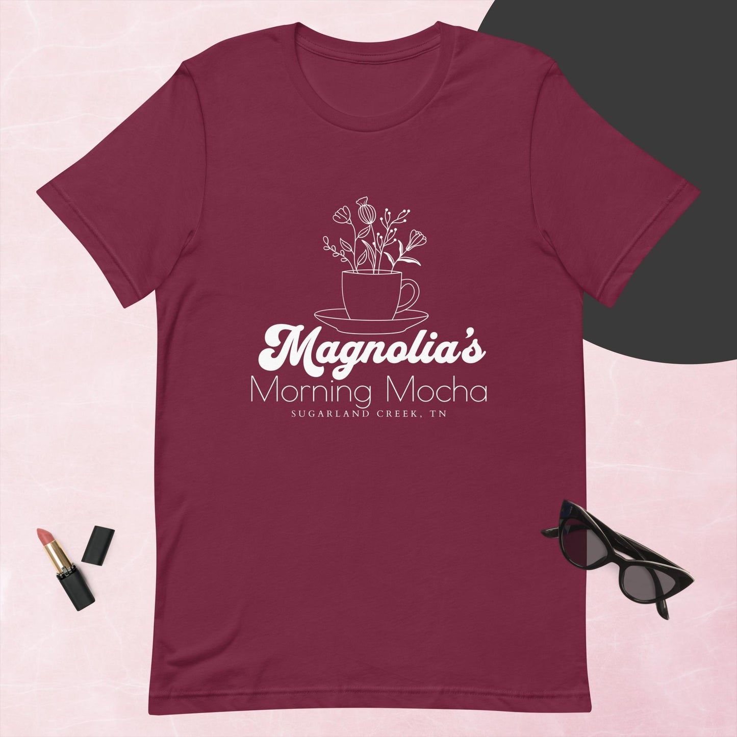 "Magnolia's Morning Mocha" White Logo [Stay With Me] Unisex T-shirt